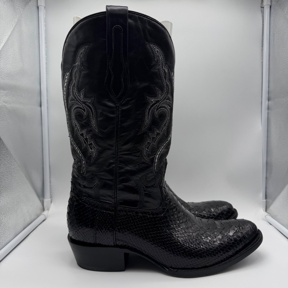 JB Dillon Reserve Black Python Western Cowboy Boots JBR 1002 D Mens 11 D